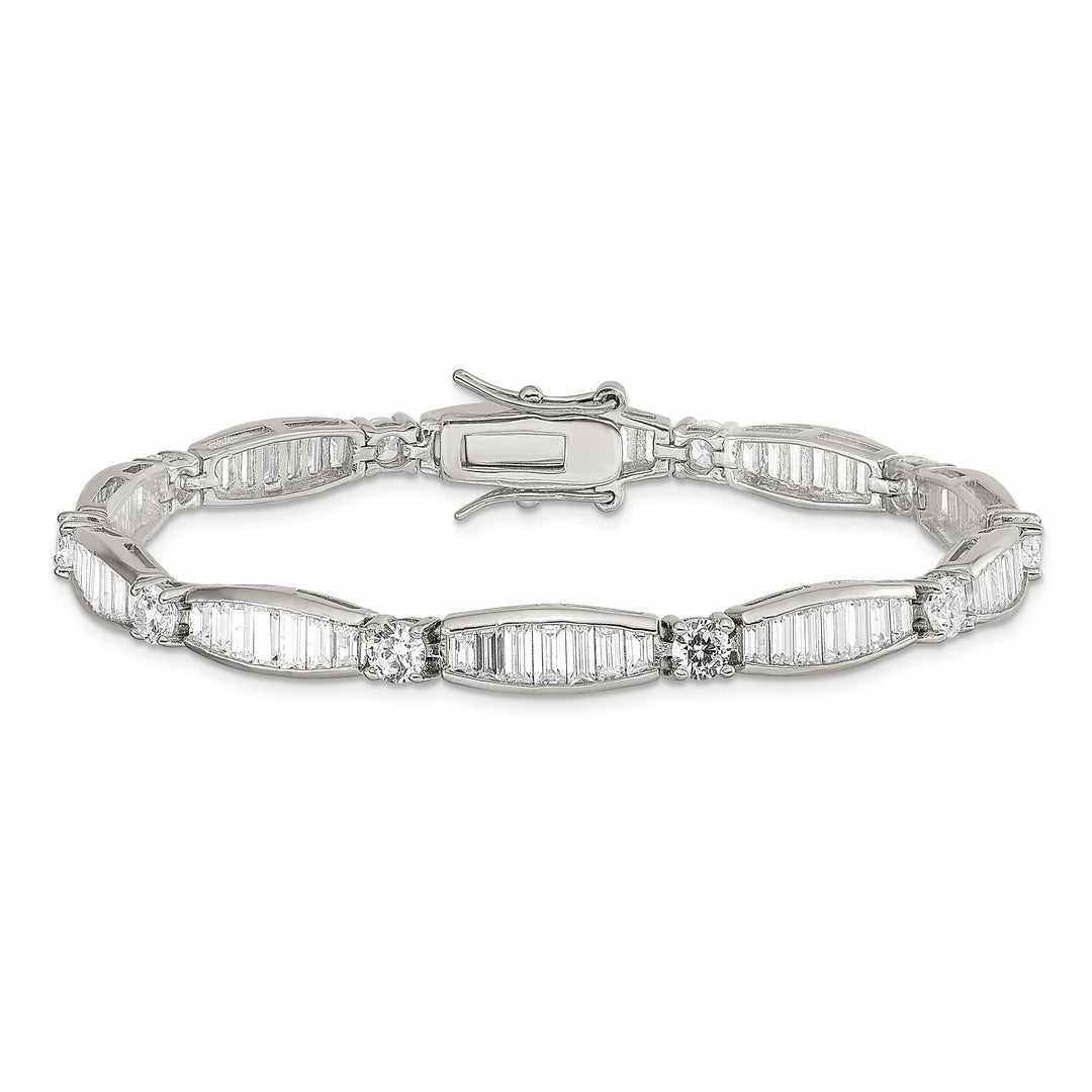 Lovely Rita's Bracelets Silver Polished Finish Pave C.Z Bracelet