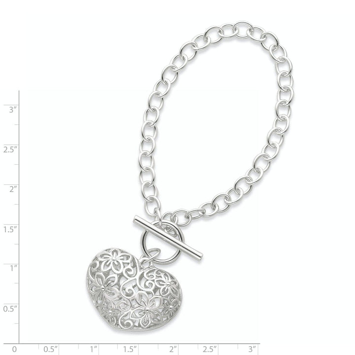 Lovely Rita's Bracelets Silver Polished Finish Puffed Heart Bracelet