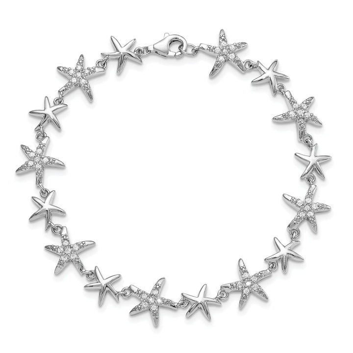 Lovely Rita's Bracelets Silver Polished Finish Starfish Link Bracelet