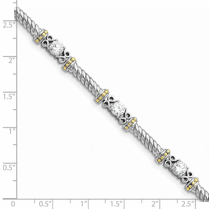 Lovely Rita's Bracelets Silver Polished Finish Vermeil C.Z Bracelet