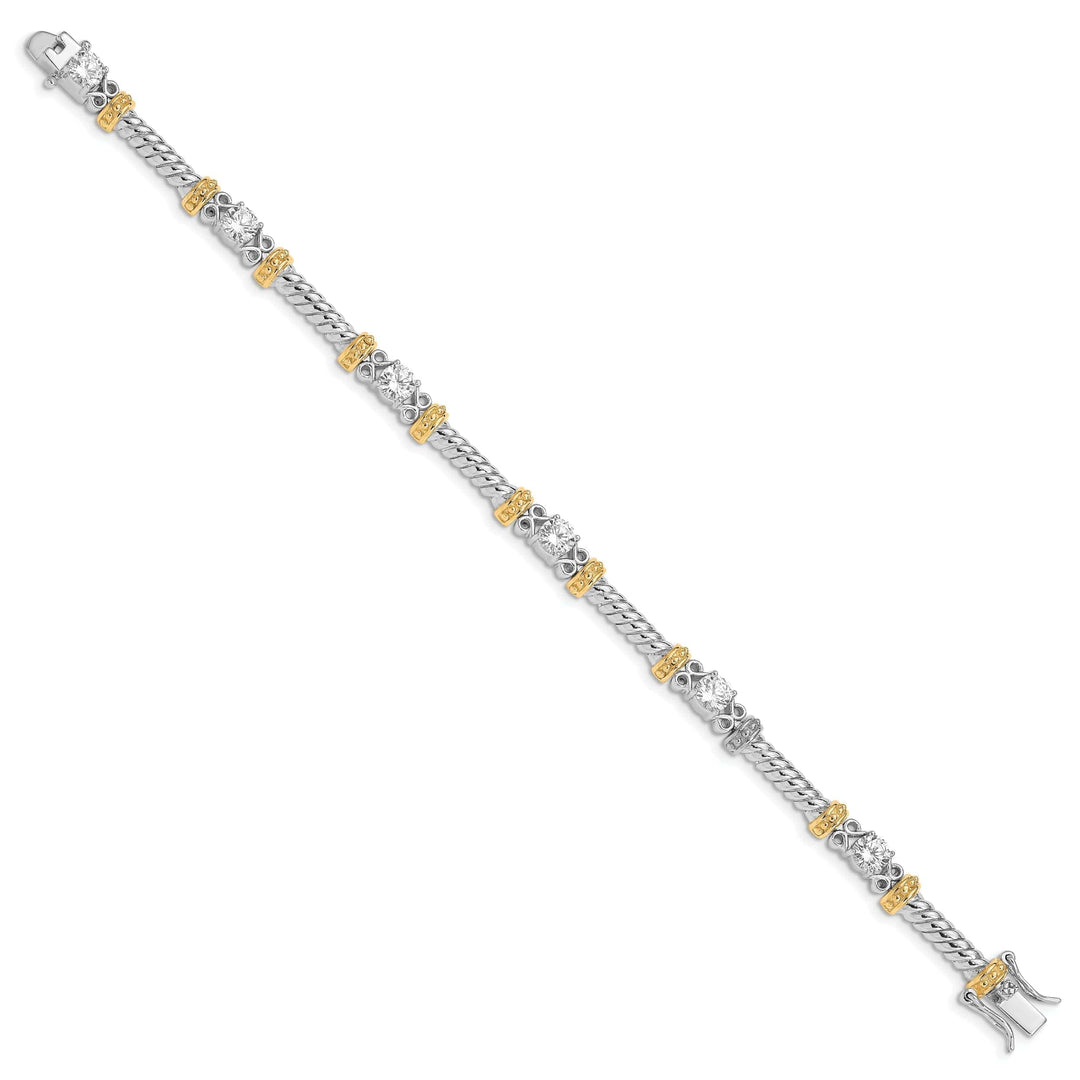 Lovely Rita's Bracelets Silver Polished Finish Vermeil C.Z Bracelet
