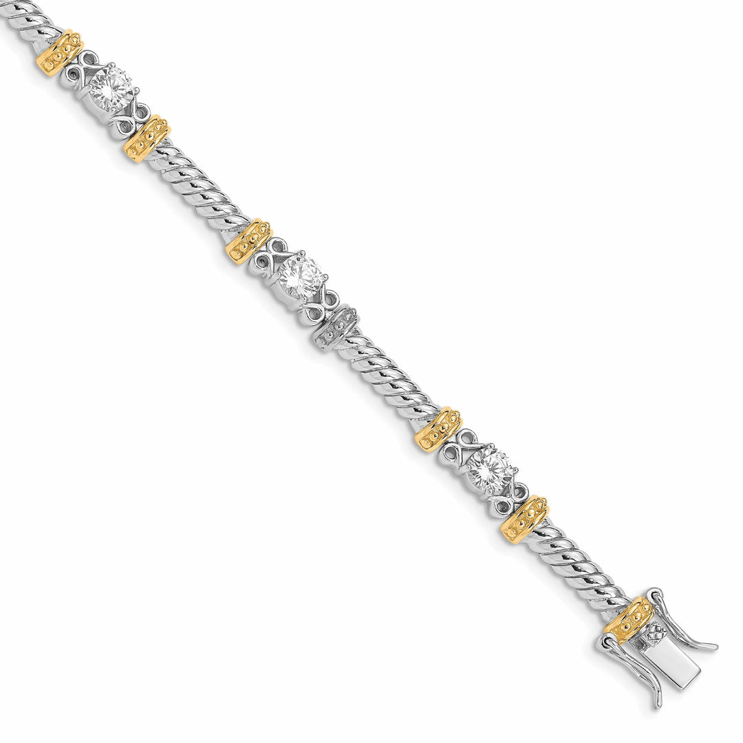 Lovely Rita's Bracelets Silver Polished Finish Vermeil C.Z Bracelet