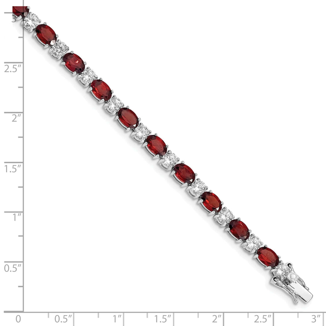 Lovely Rita's Bracelets Silver Polished Garnet Cubic Zirconia Bracelet