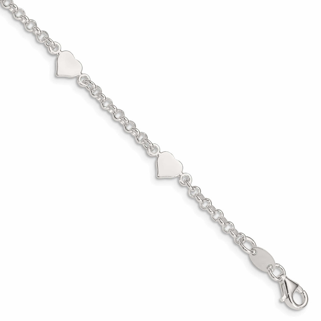 Lovely Rita's Bracelets Silver Polished Hearts Childrens Bracelet