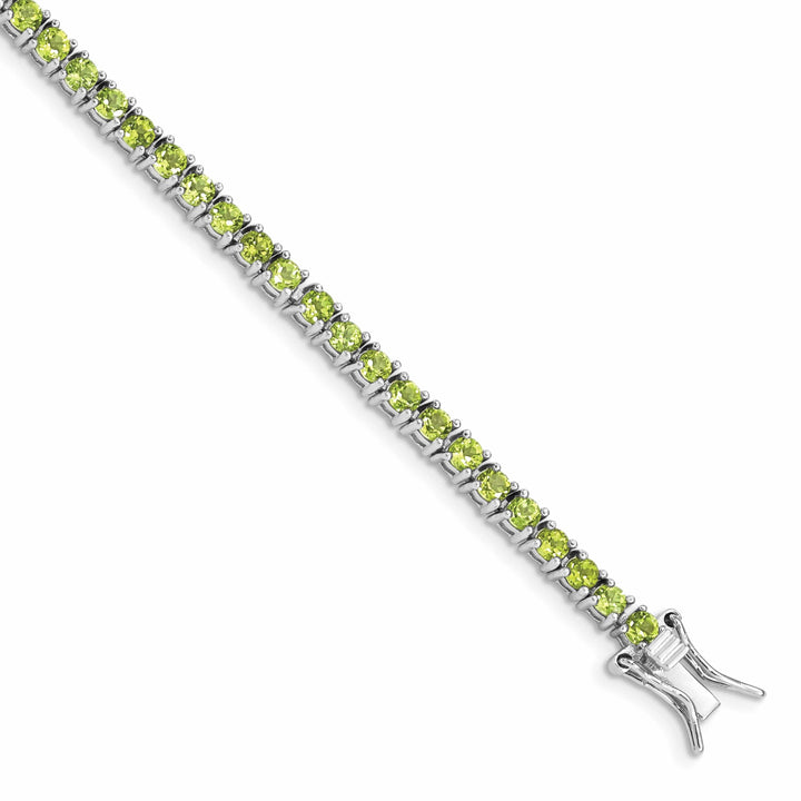 Lovely Rita's Bracelets Silver Polished Peridot Gemstone Bracelet