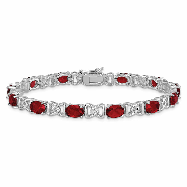 Lovely Rita's Bracelets Silver Polished Red Cubic Zirconia Bracelet