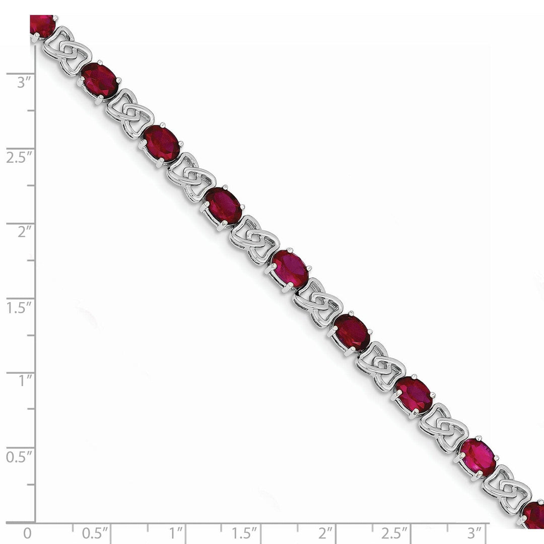Lovely Rita's Bracelets Silver Polished Red Cubic Zirconia Bracelet
