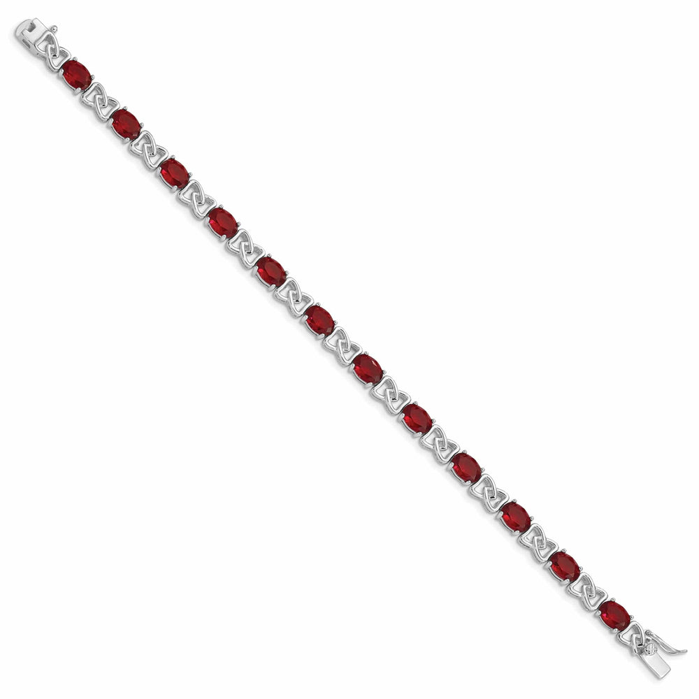 Lovely Rita's Bracelets Silver Polished Red Cubic Zirconia Bracelet