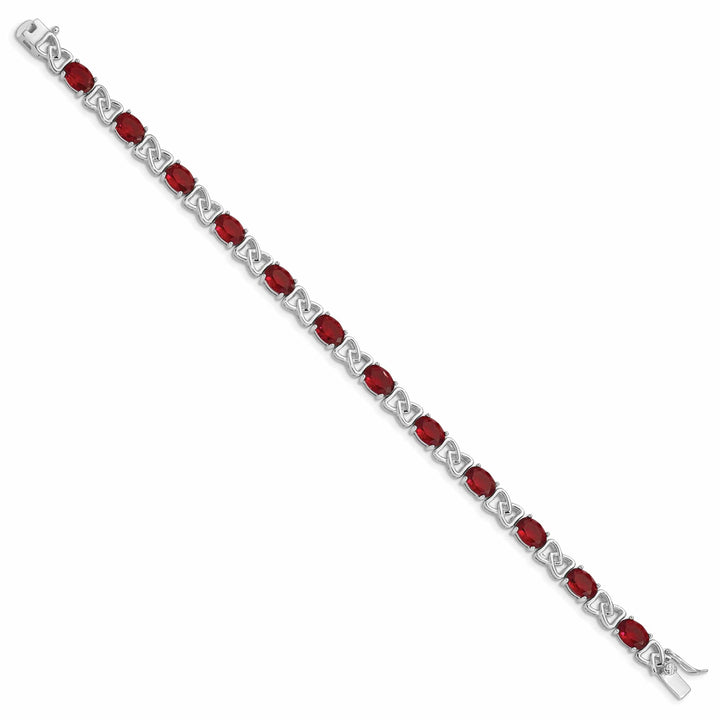 Lovely Rita's Bracelets Silver Polished Red Cubic Zirconia Bracelet
