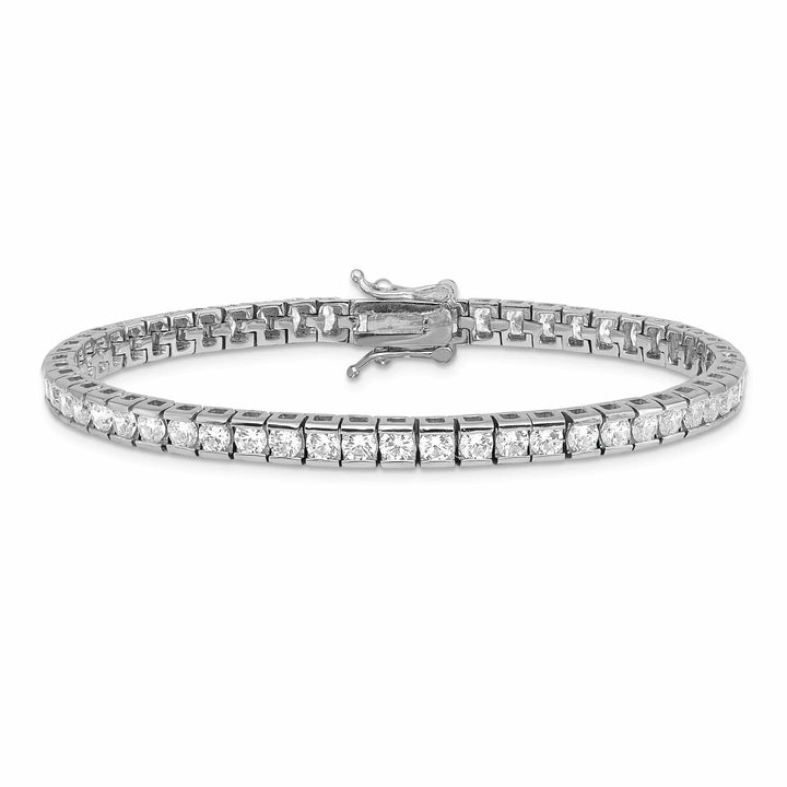 Lovely Rita's Bracelets Silver Polished Rhodium Open Back C.Z Bracelet