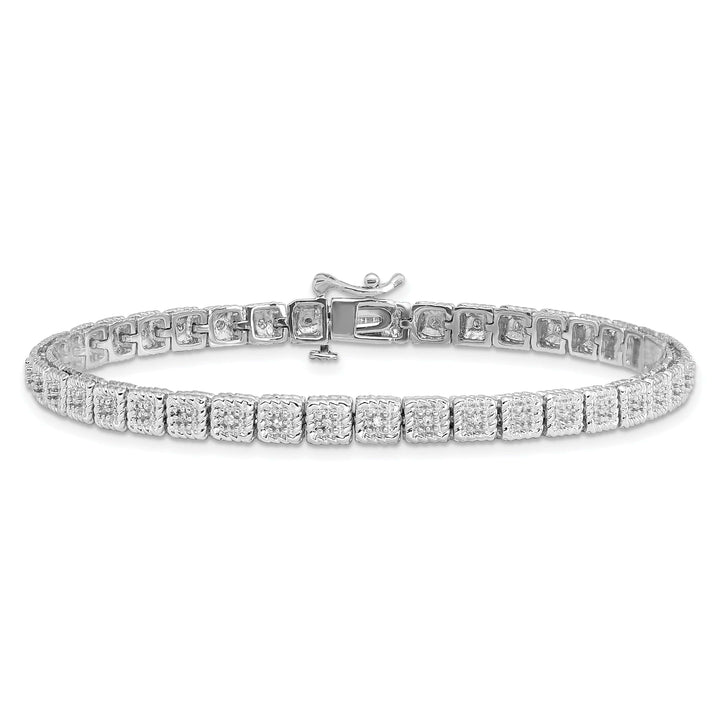 Lovely Rita's Bracelets Silver Polished Round Stone Diamond Bracelet