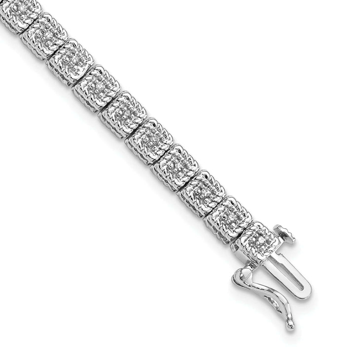 Lovely Rita's Bracelets Silver Polished Round Stone Diamond Bracelet