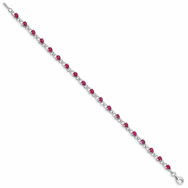 Lovely Rita's Bracelets Silver Polished Ruby Round Diamond Bracelet