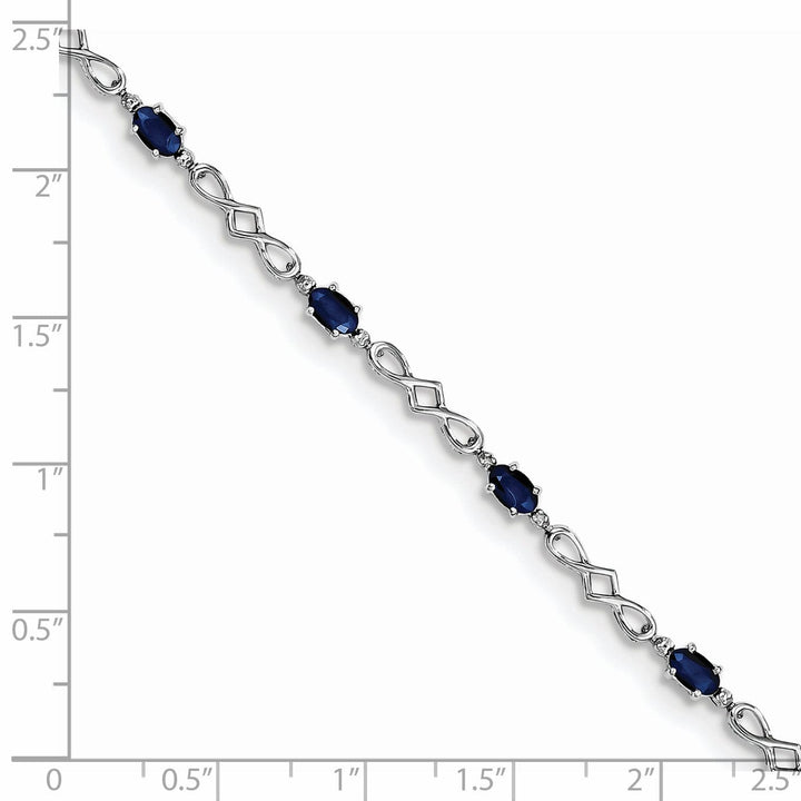 Lovely Rita's Bracelets Silver Polished Sapphire Round Diamond Bracelet