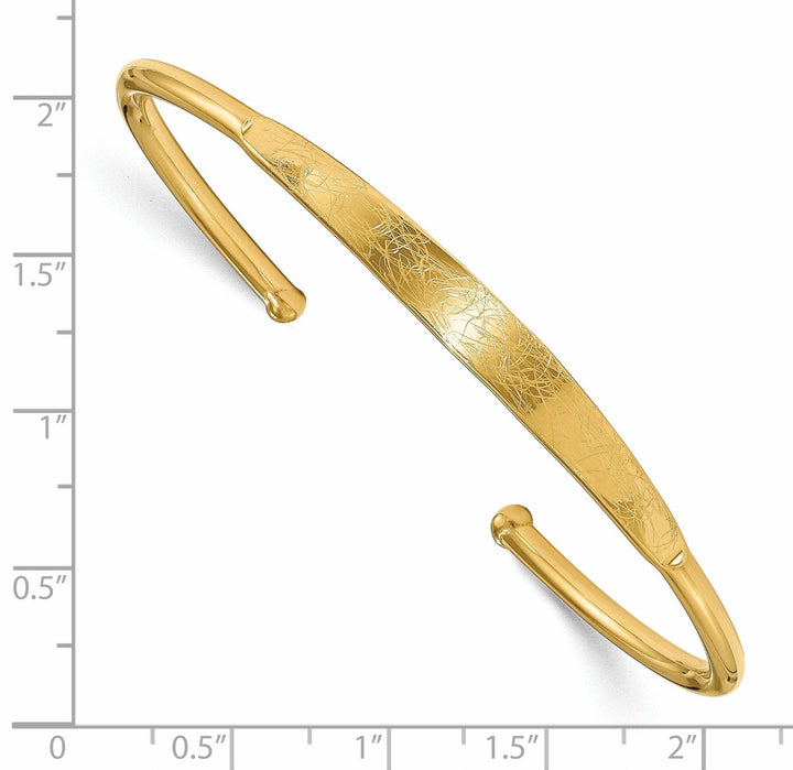 Lovely Rita's Bracelets Silver Polished Scratch Finish Cuff Bangle