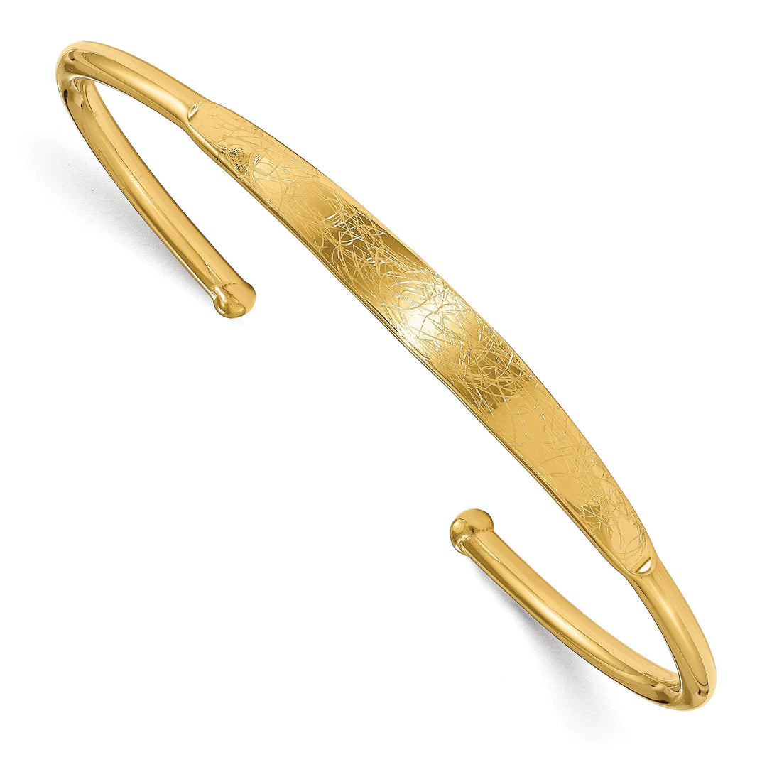 Lovely Rita's Bracelets Silver Polished Scratch Finish Cuff Bangle