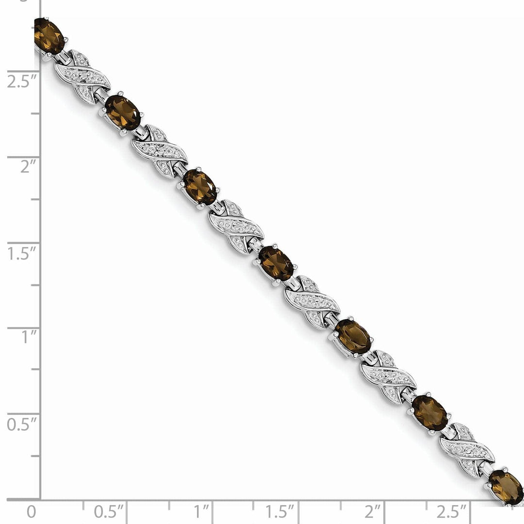 Lovely Rita's Bracelets Silver Polished Smoky Quartz Gemstone Bracelet