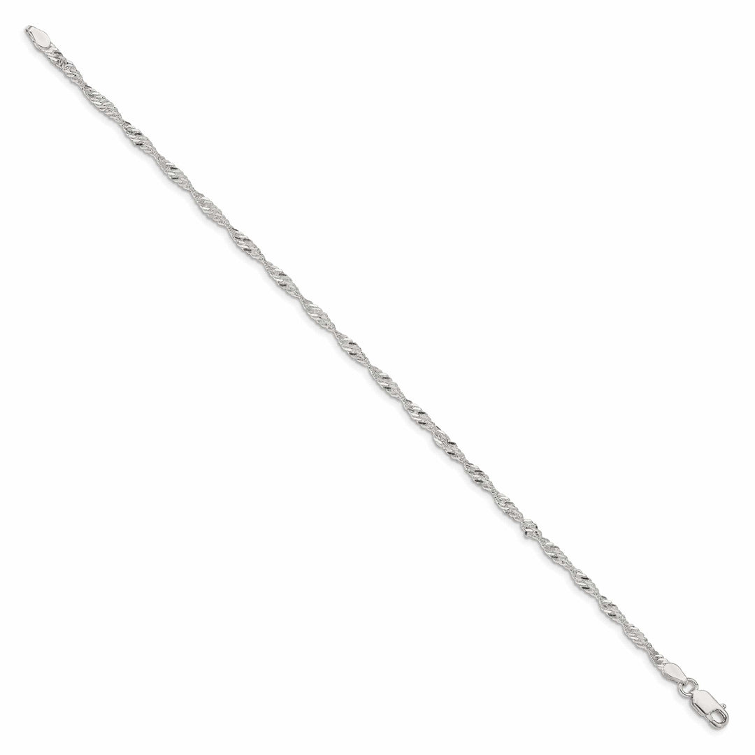 Lovely Rita's Bracelets Silver Polished Twisted 2.25mm Singapore Chain