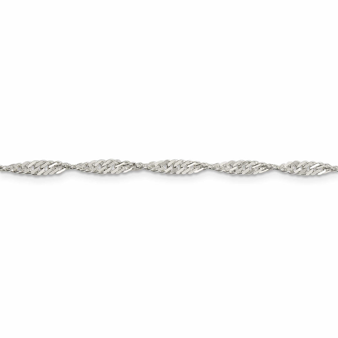Lovely Rita's Bracelets Silver Polished Twisted 3.00mm Singapore Chain