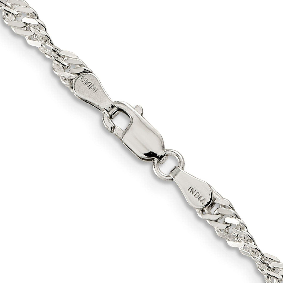 Lovely Rita's Bracelets Silver Polished Twisted 3.50mm Singapore Chain