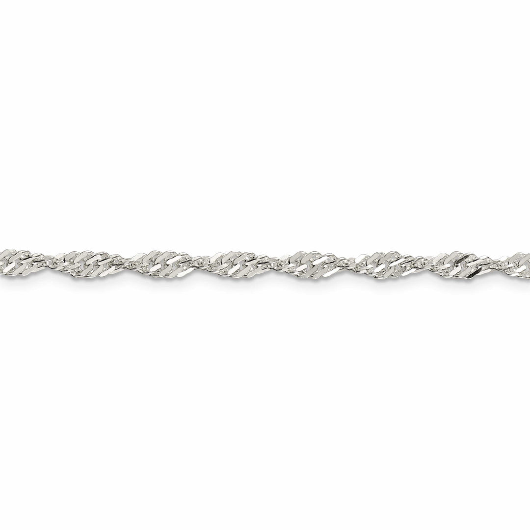 Lovely Rita's Bracelets Silver Polished Twisted 3.50mm Singapore Chain