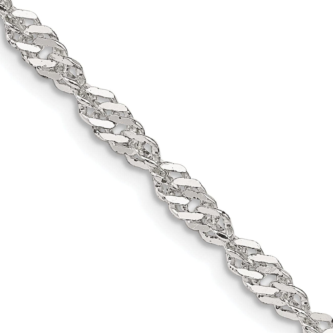 Lovely Rita's Bracelets Silver Polished Twisted 3.50mm Singapore Chain