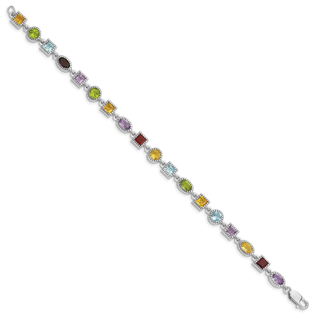 Lovely Rita's Bracelets Silver Rainbow Semi Precious Stone Bracelet