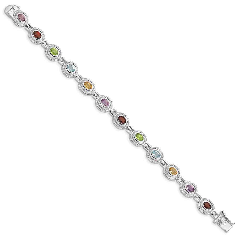 Lovely Rita's Bracelets Silver Rainbow Semi Precious Stone Bracelet