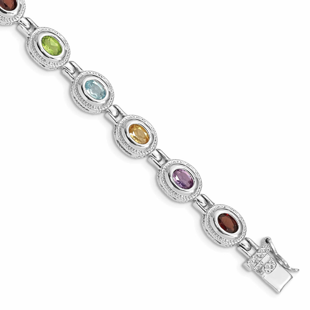 Lovely Rita's Bracelets Silver Rainbow Semi Precious Stone Bracelet