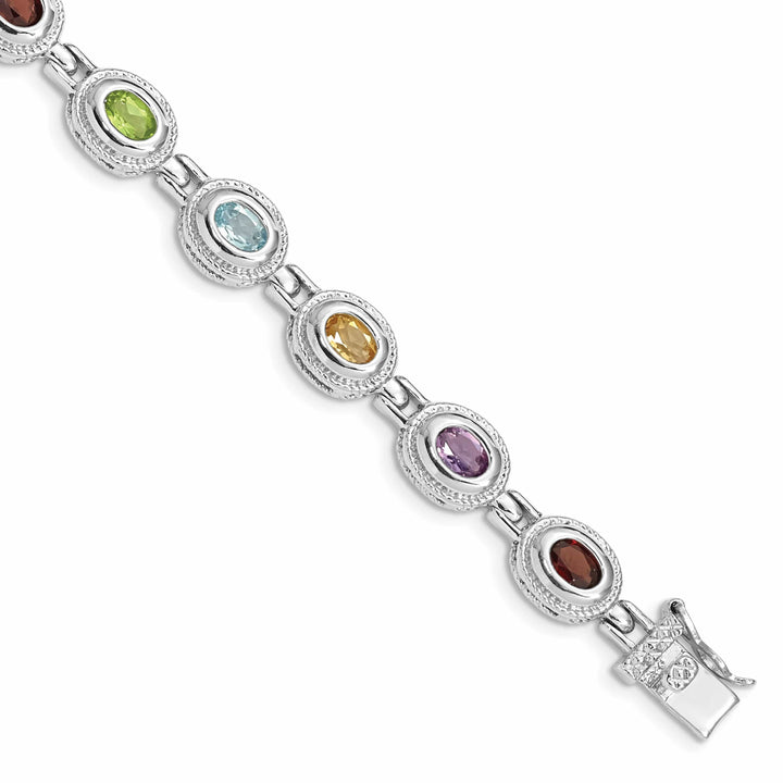 Lovely Rita's Bracelets Silver Rainbow Semi Precious Stone Bracelet