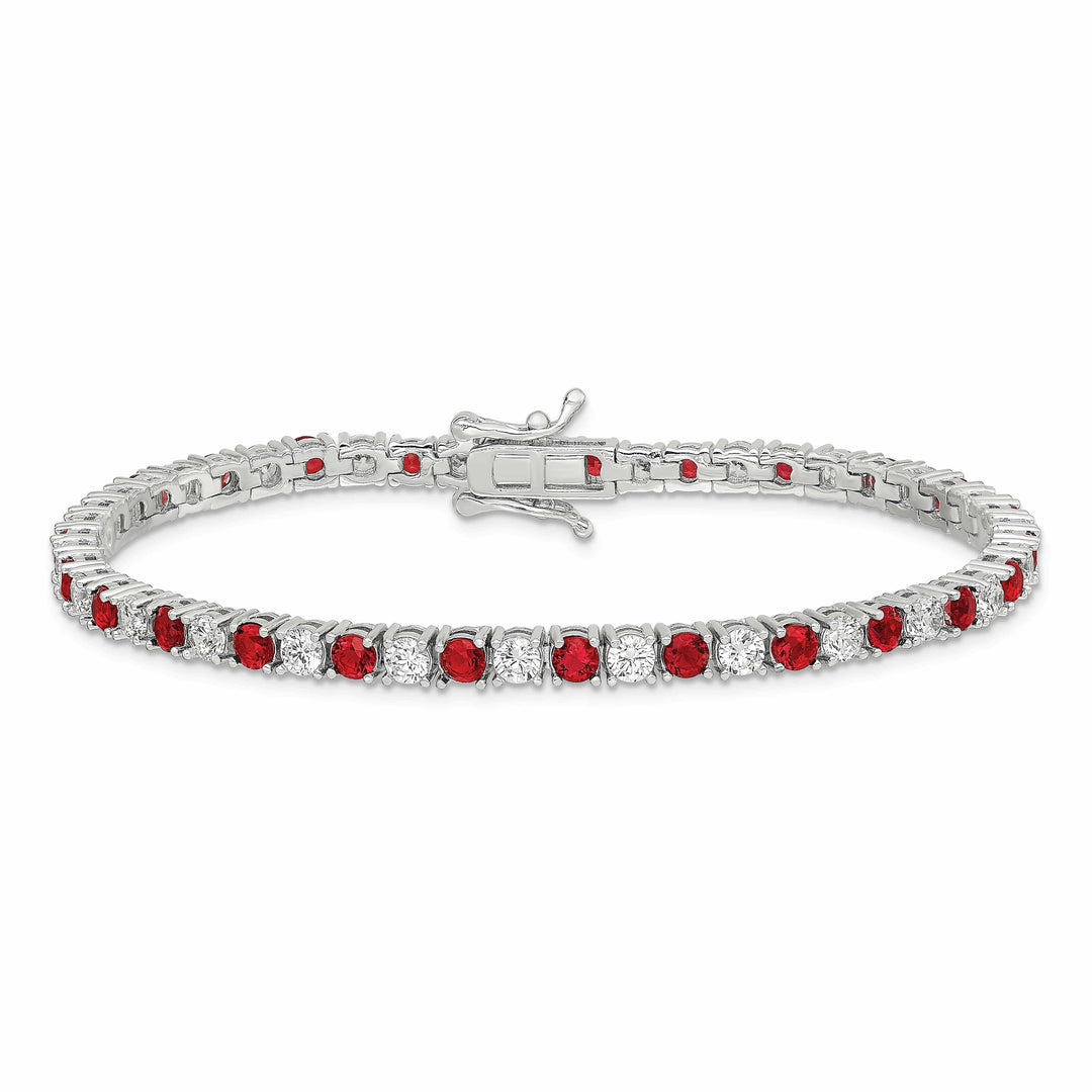 Lovely Rita's Bracelets Silver Red and White Cubic Zirconia Bracelet