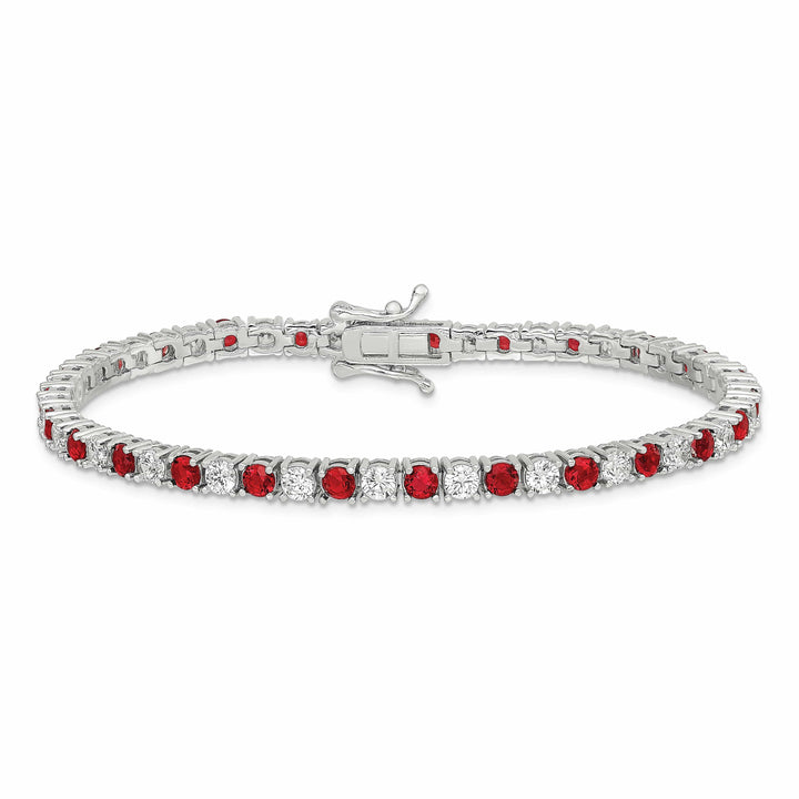 Lovely Rita's Bracelets Silver Red and White Cubic Zirconia Bracelet