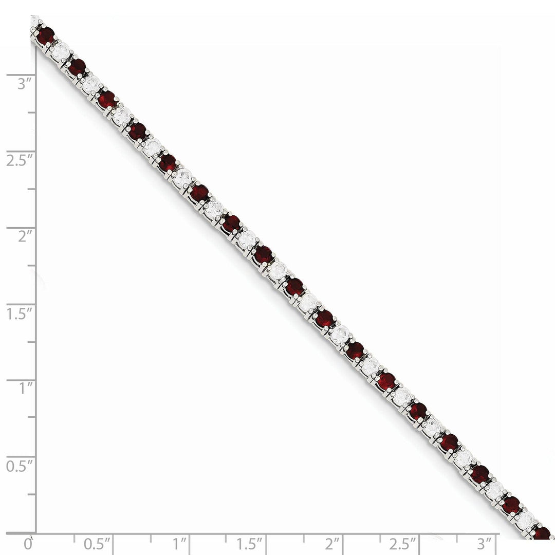 Lovely Rita's Bracelets Silver Red and White Cubic Zirconia Bracelet