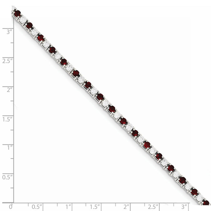 Lovely Rita's Bracelets Silver Red and White Cubic Zirconia Bracelet