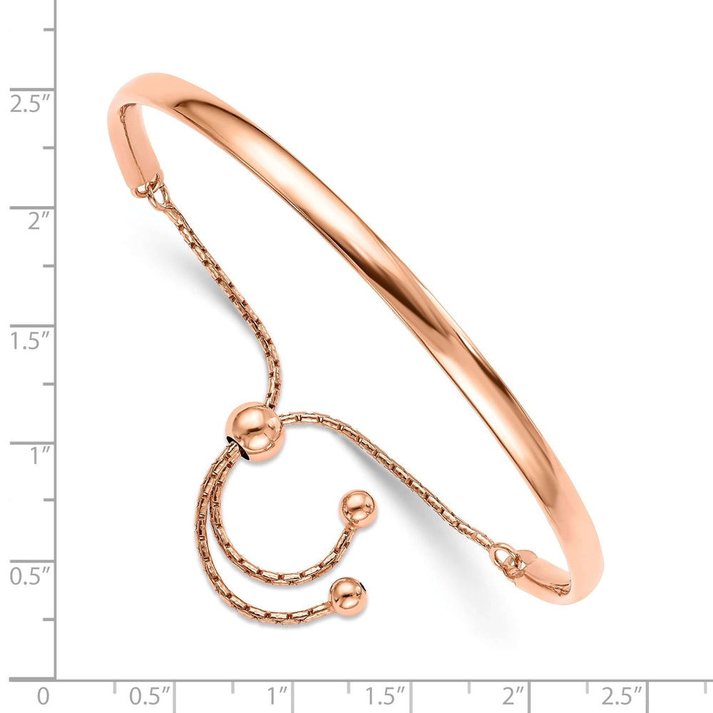 Lovely Rita's Bracelets Silver Rose Gold Polished Adjustable Bangle