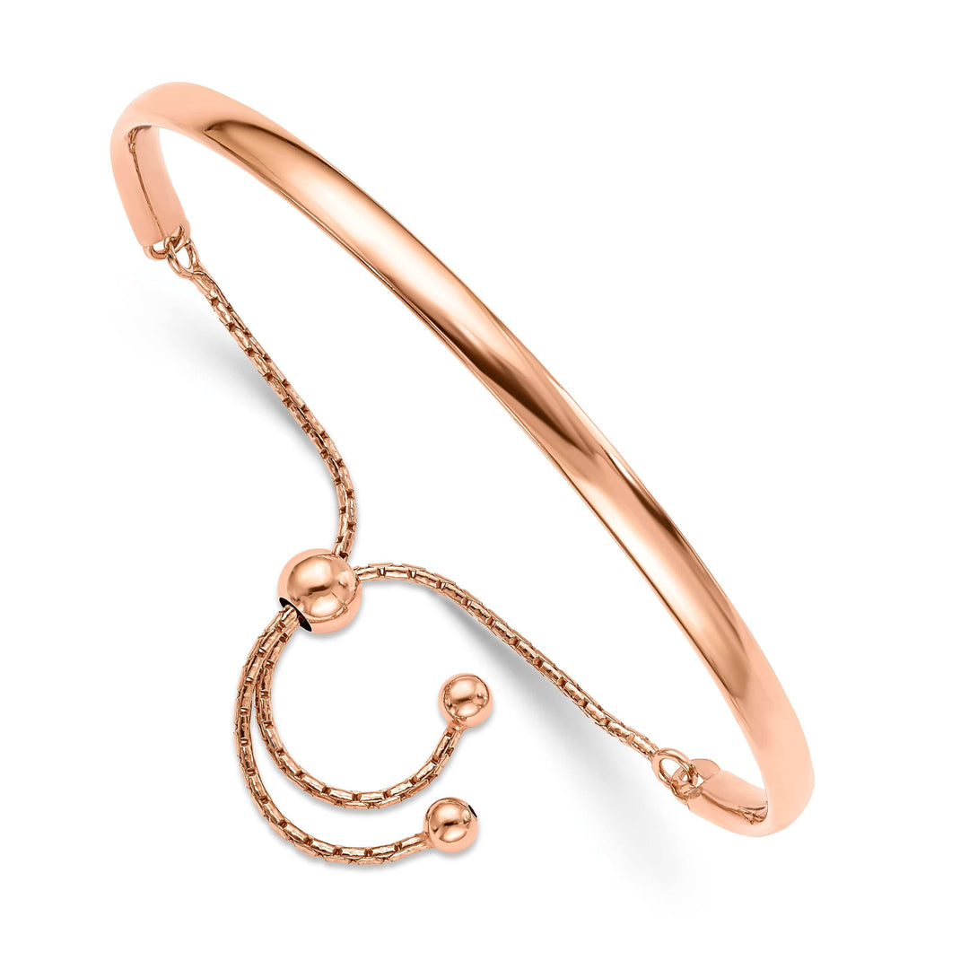 Lovely Rita's Bracelets Silver Rose Gold Polished Adjustable Bangle