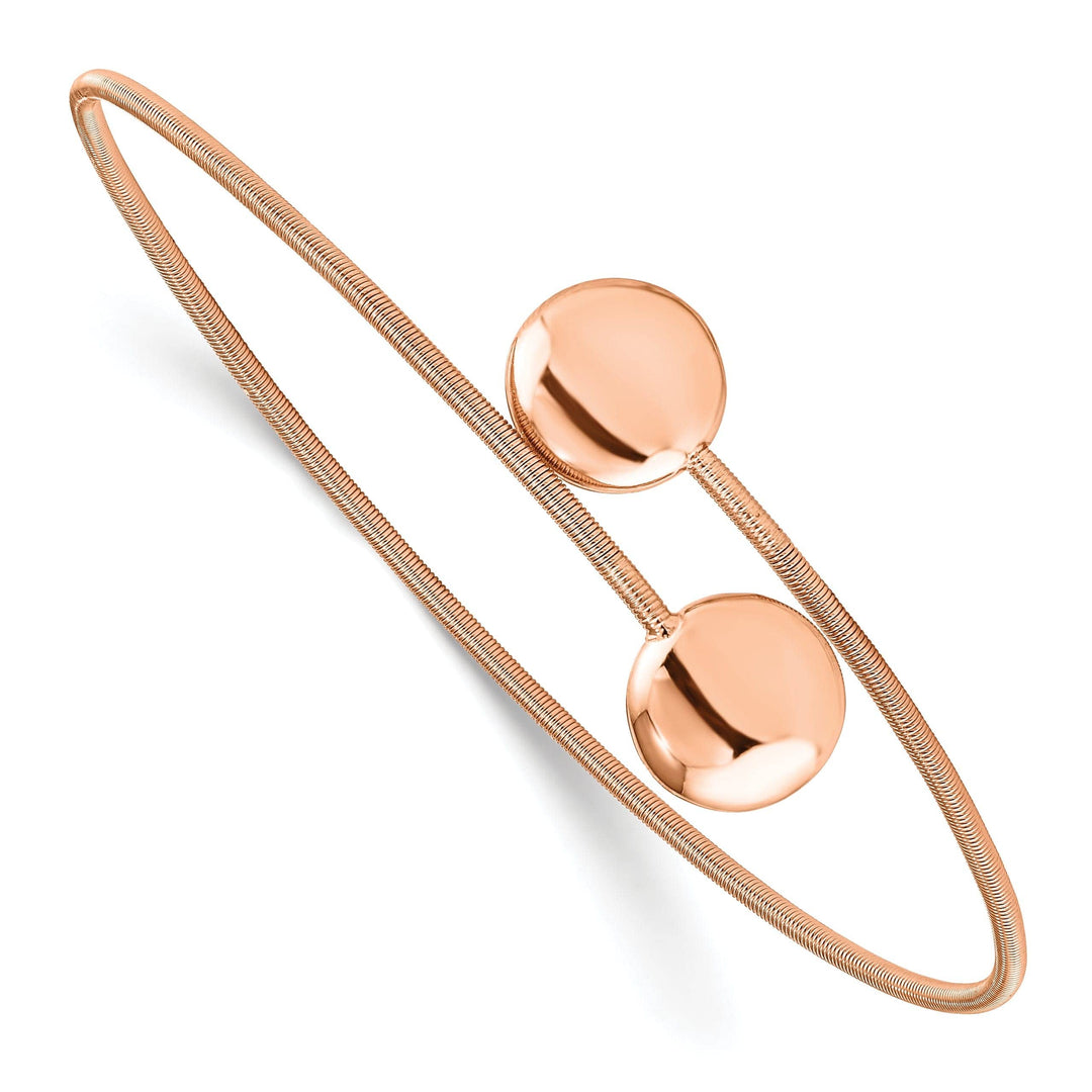 Lovely Rita's Bracelets Silver Rose-gold Polished Wire Flexible Bangle