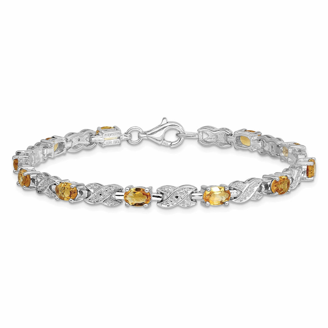 Lovely Rita's Bracelets Silver Round Cut Citrine Gemstone Bracelet