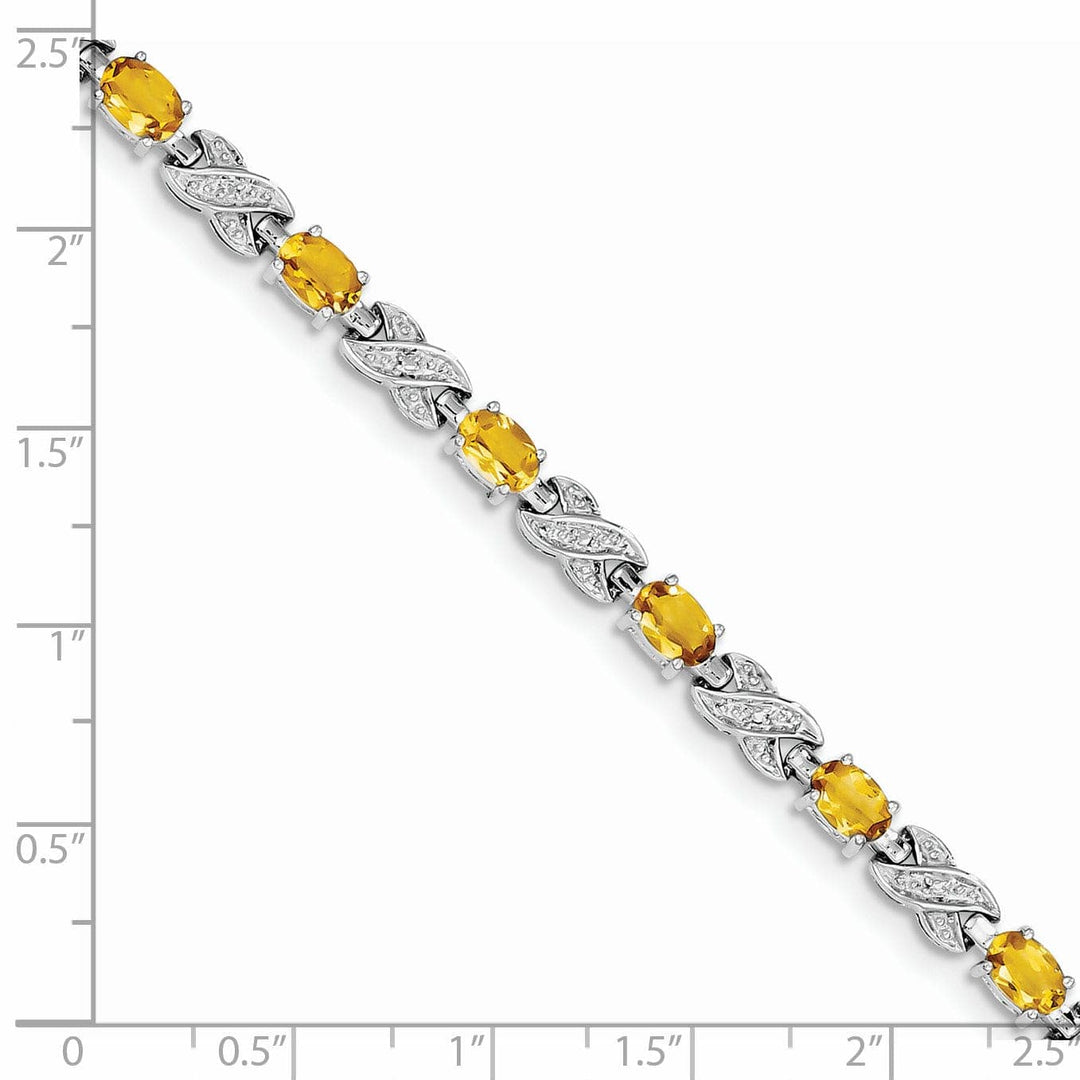 Lovely Rita's Bracelets Silver Round Cut Citrine Gemstone Bracelet