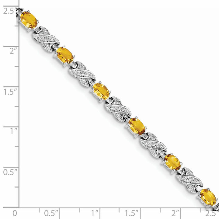 Lovely Rita's Bracelets Silver Round Cut Citrine Gemstone Bracelet