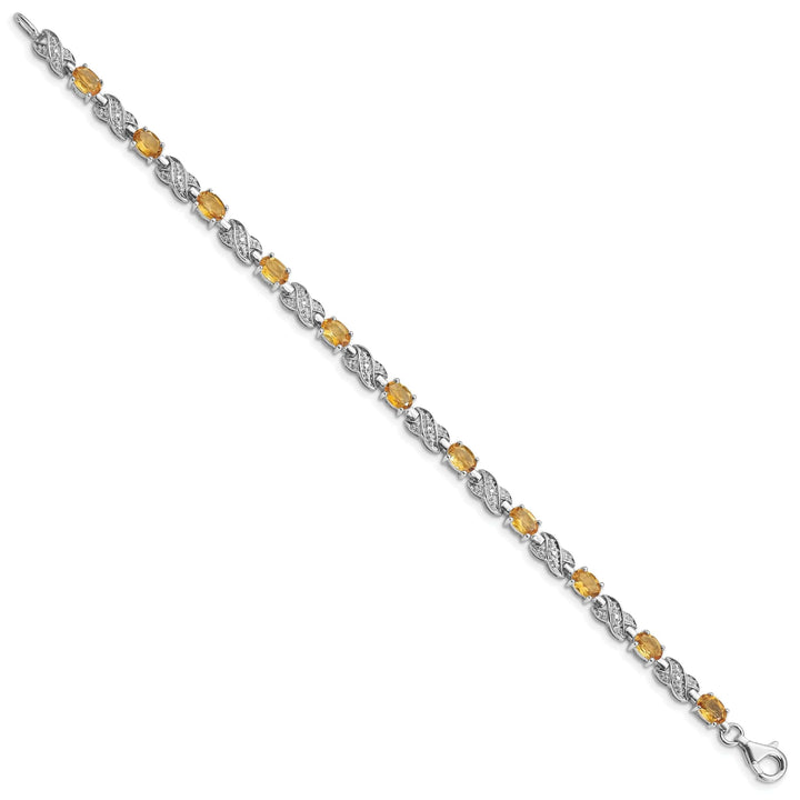 Lovely Rita's Bracelets Silver Round Cut Citrine Gemstone Bracelet
