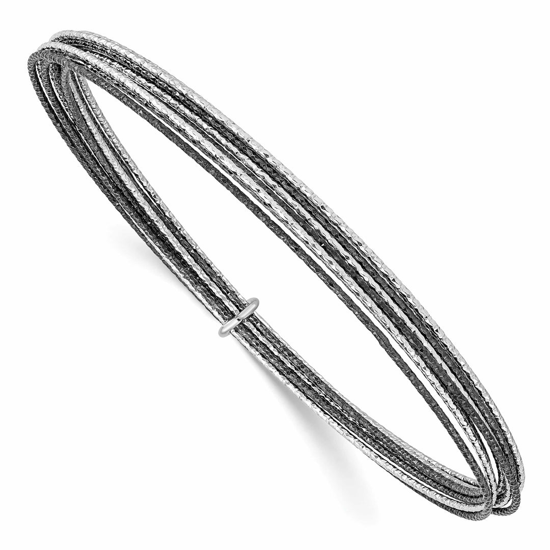 Lovely Rita's Bracelets Silver Ruthenium D.C 10 layer Slip on Bangle