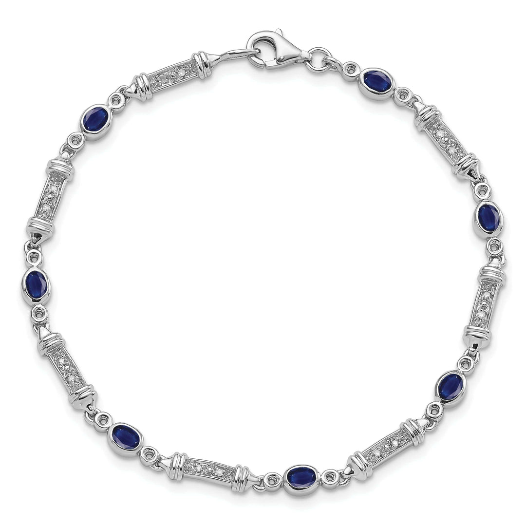 Lovely Rita's Bracelets Silver Sapphire Bezel Set Diamond Bracelet