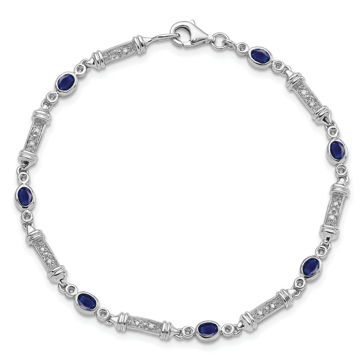 Lovely Rita's Bracelets Silver Sapphire Bezel Set Diamond Bracelet