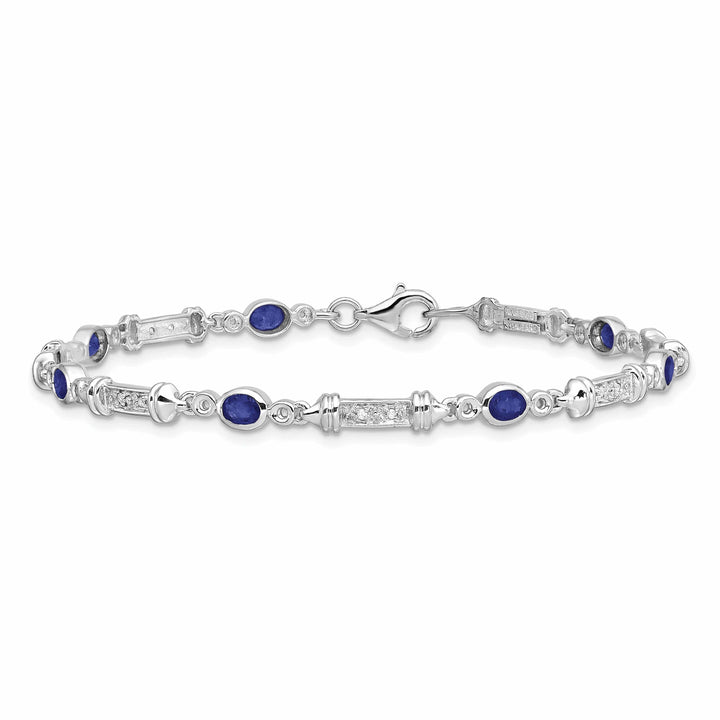 Lovely Rita's Bracelets Silver Sapphire Bezel Set Diamond Bracelet