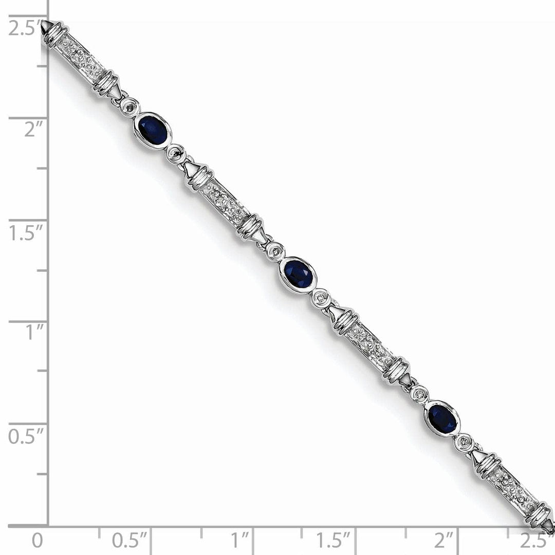 Lovely Rita's Bracelets Silver Sapphire Bezel Set Diamond Bracelet