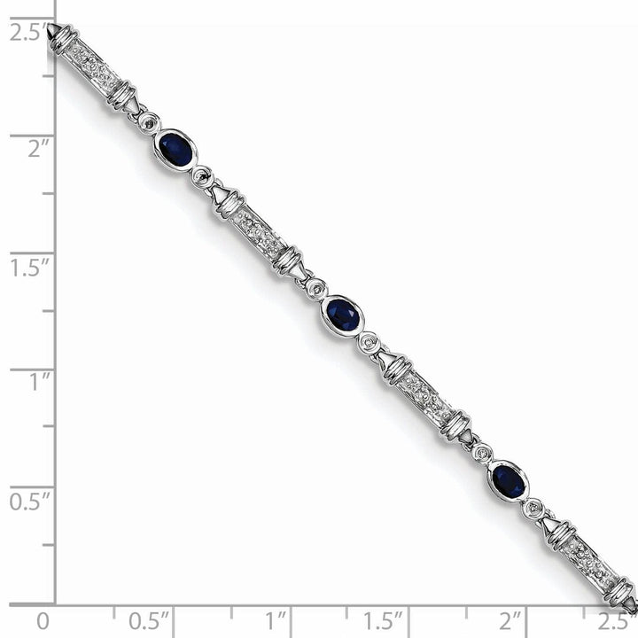 Lovely Rita's Bracelets Silver Sapphire Bezel Set Diamond Bracelet