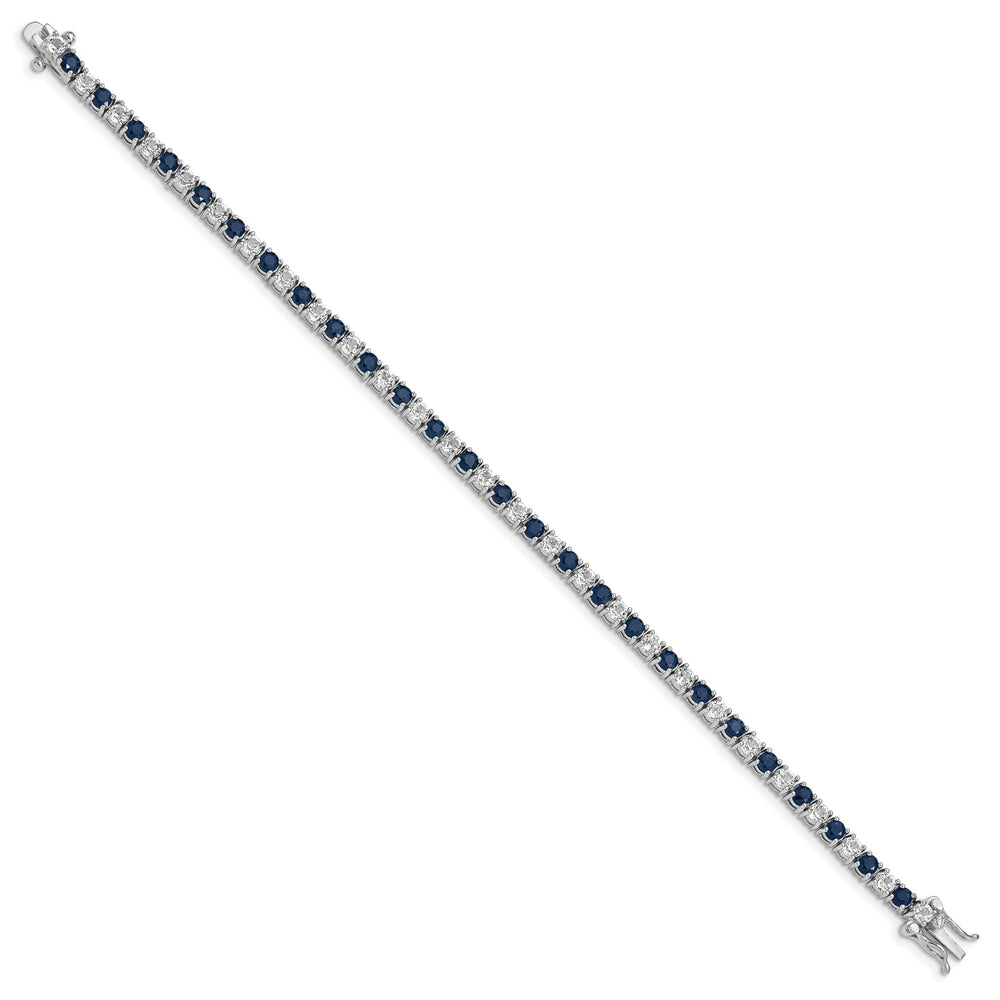 Lovely Rita's Bracelets Silver Sapphire White Topaz Tennis Bracelet
