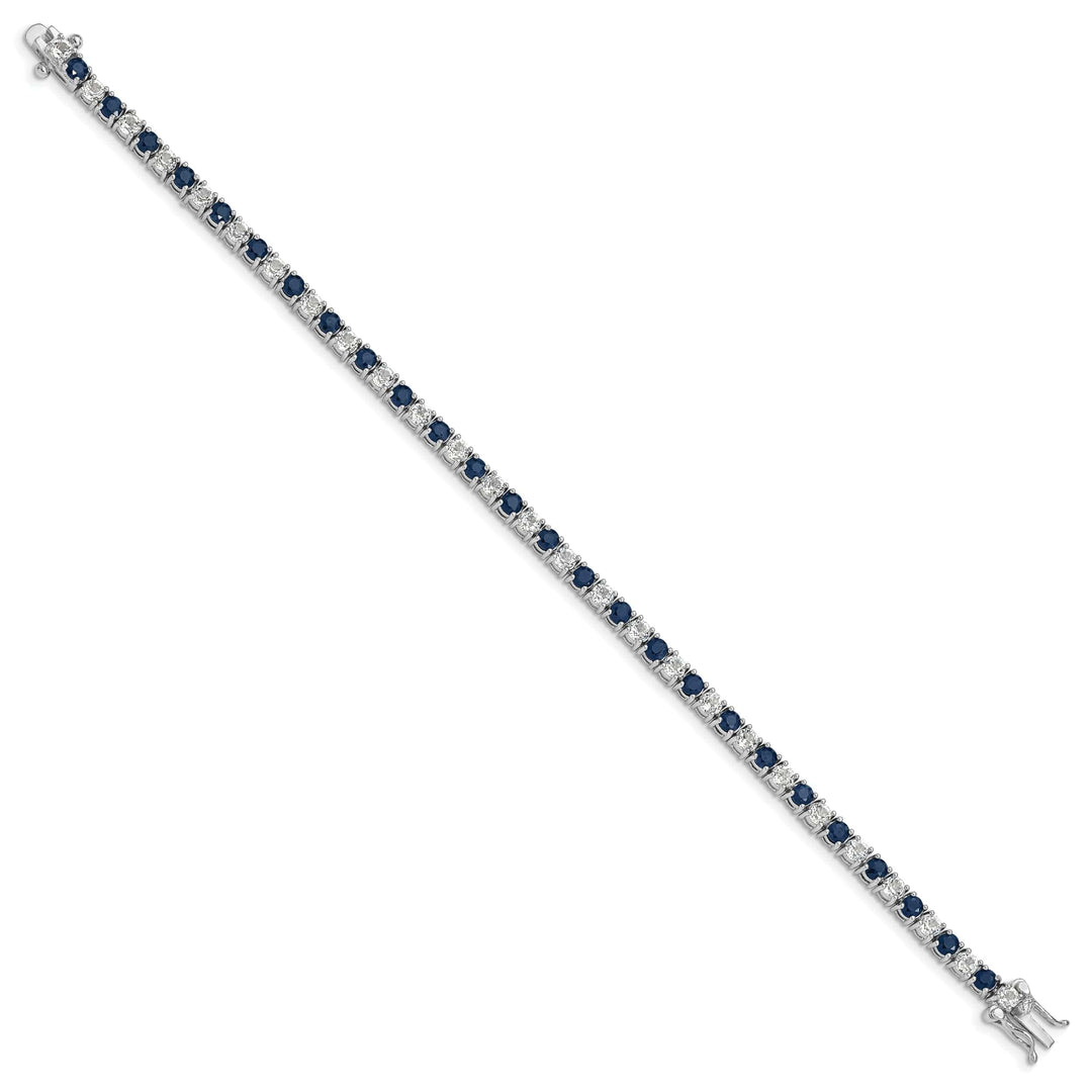 Lovely Rita's Bracelets Silver Sapphire White Topaz Tennis Bracelet