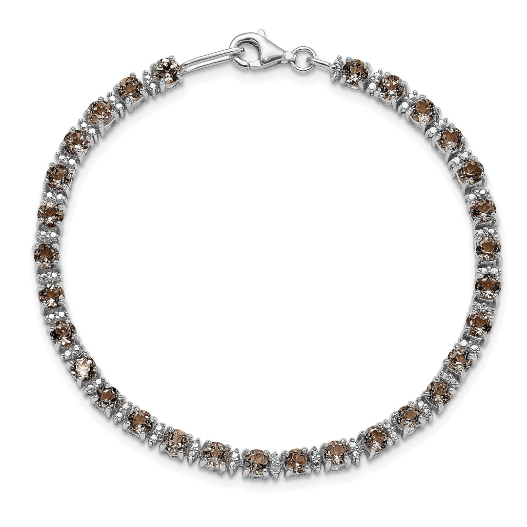 Lovely Rita's Bracelets Silver Smoky Quartz Gemstone Diamond Bracelet